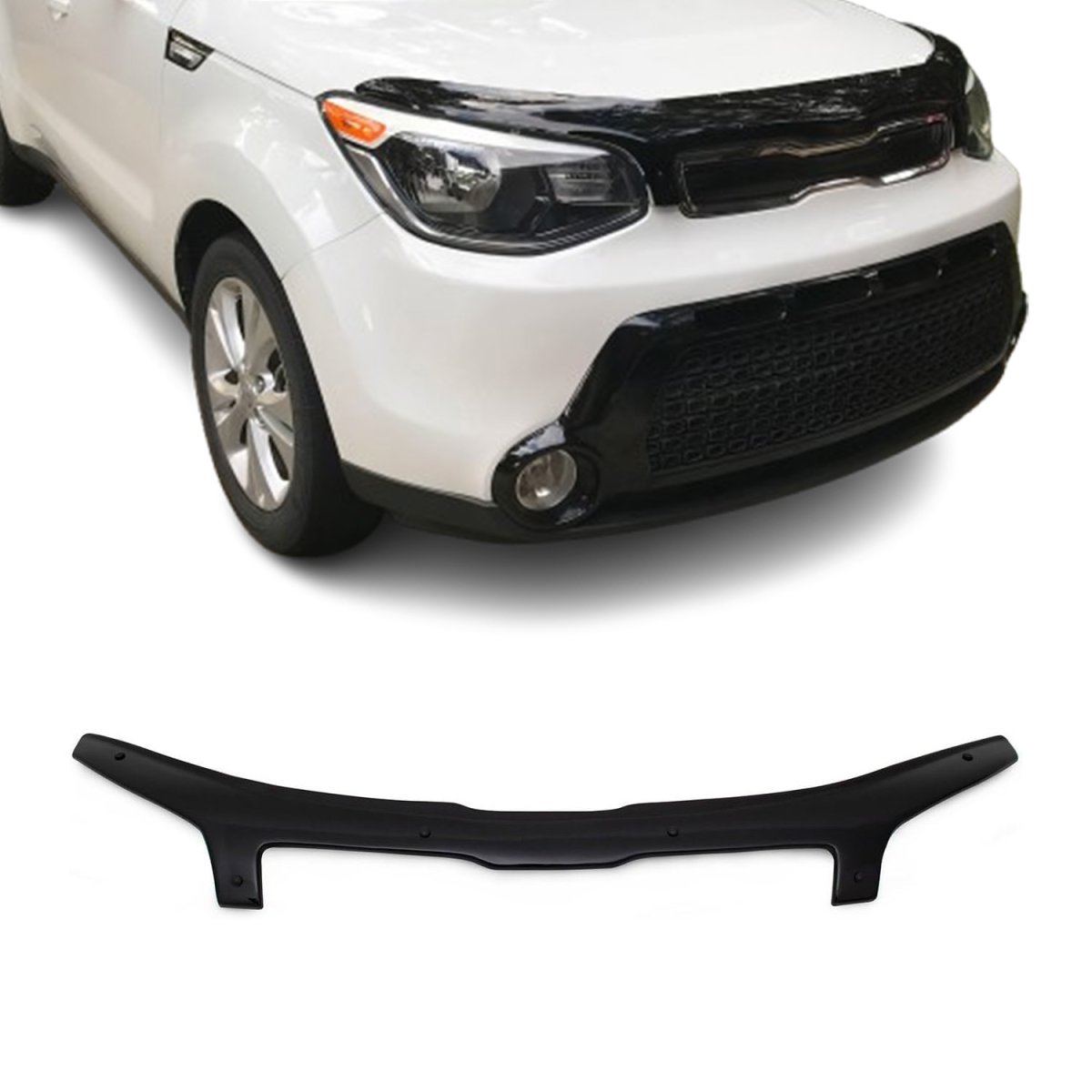 Kia Soul Hood Deflector - Omac - Acrylic - Black - '14-'19